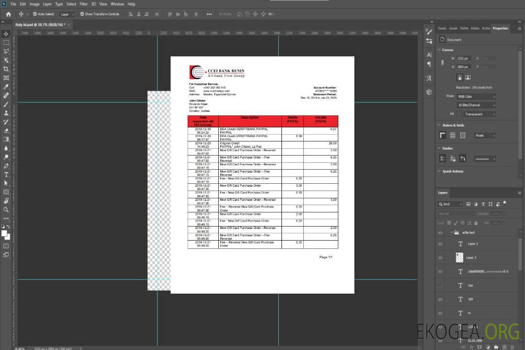 Modèle de justificatif de domicile de la Banque CCEI de Guinée équatoriale template Modèle de justificatif de domicile de la Banque CCEI de Guinée équatoriale template